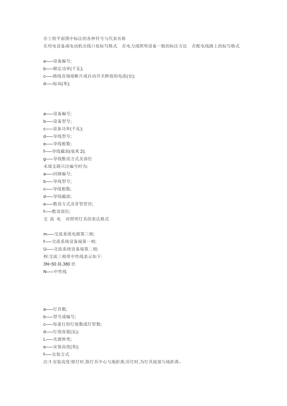 在工程平面图中标注的各种符号与代表名_第1页