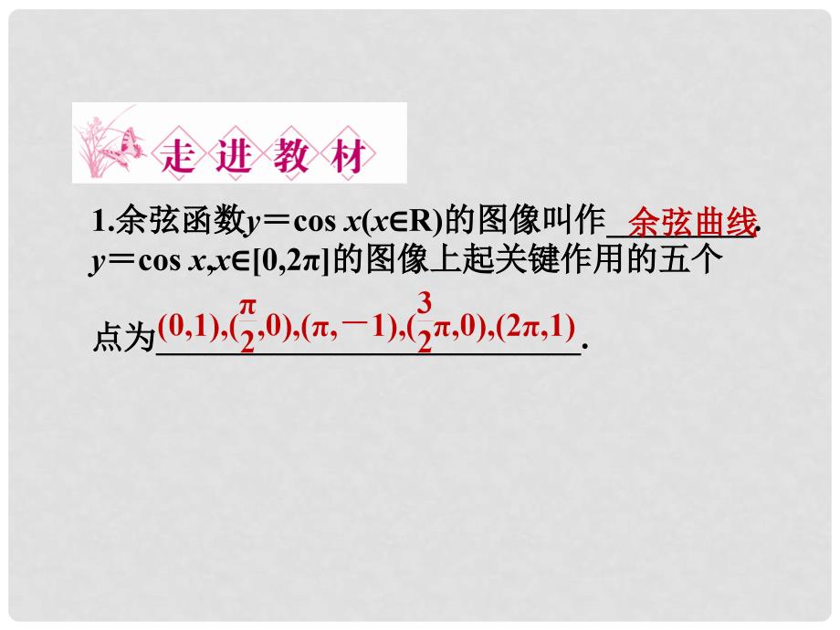 高中数学下学期 1.6余弦函数的图象和性质课件 北师大版必修4_第4页