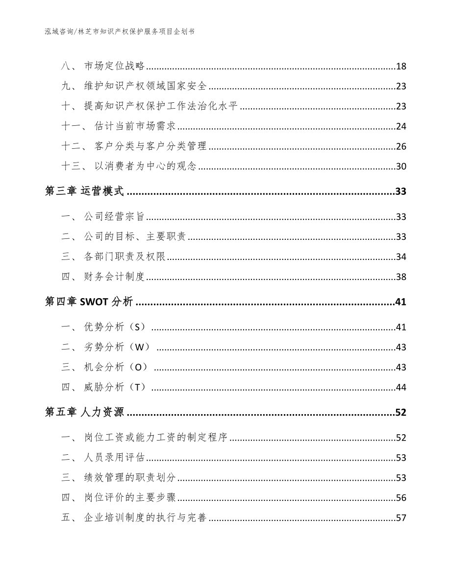 林芝市知识产权保护服务项目企划书（模板范文）_第4页