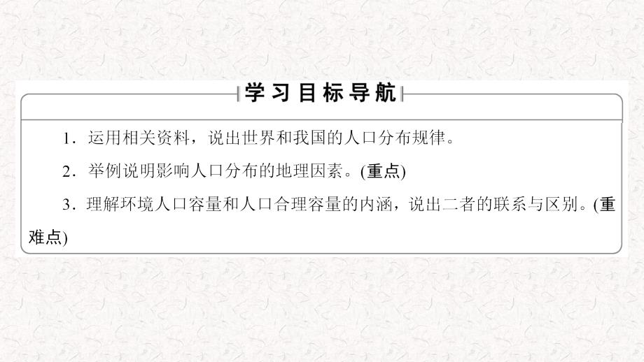 高中地理第1单元人口与地理环境第3节人口分布与人口合理容量课件鲁教版必修2_第2页