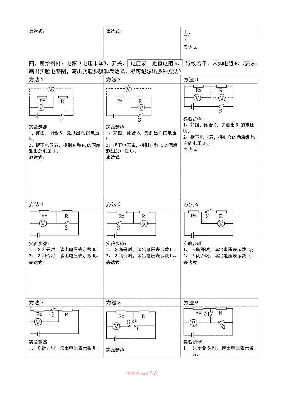 中考物理复习专题：特殊方法测电阻_第3页