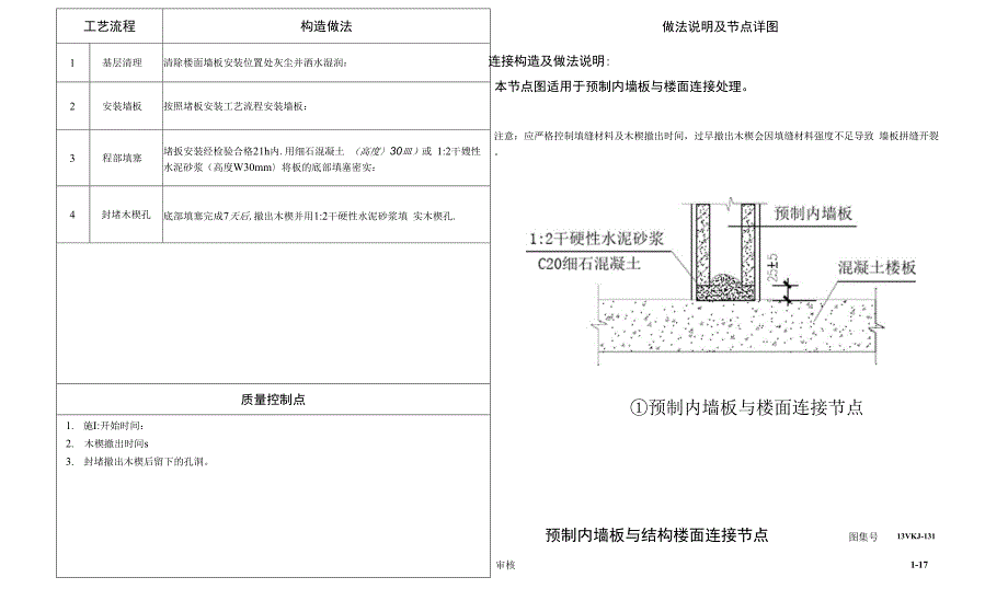 预制内墙板与结构楼面连接节点_第1页
