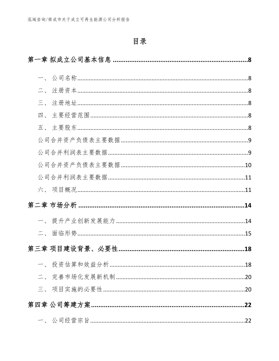 荣成市关于成立可再生能源公司分析报告（范文）_第2页