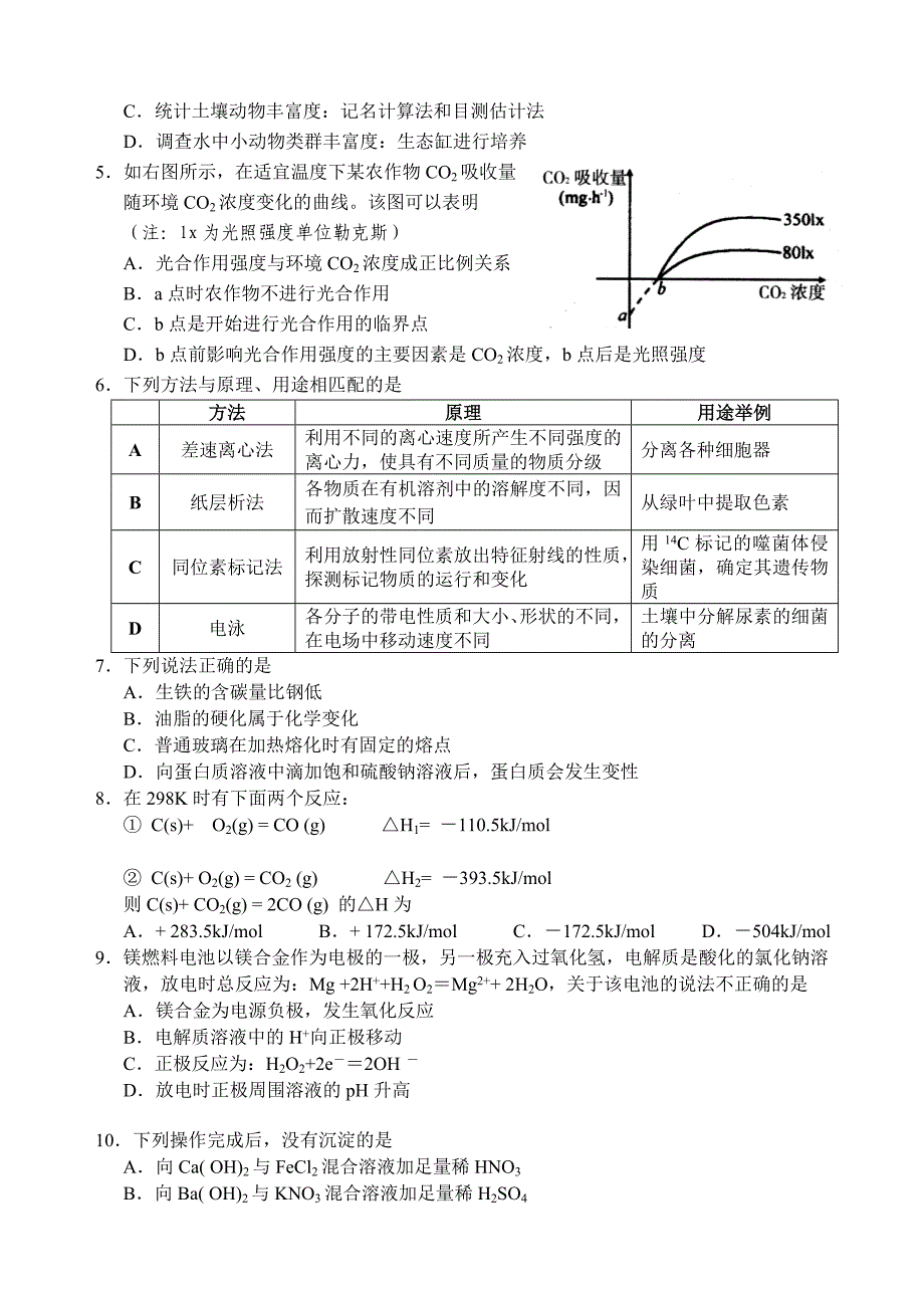 2022年高三上学期综合测试（二）理综试题 含答案_第2页