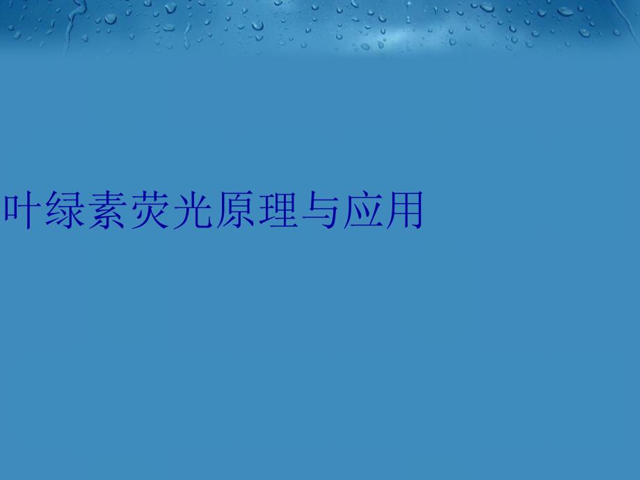 叶绿素荧光原理与应用教学文案_第1页