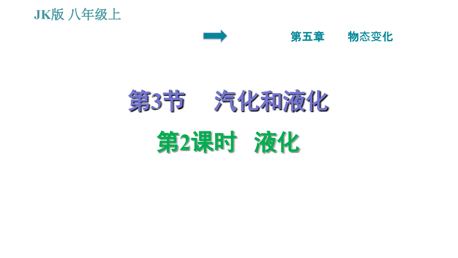 教科版八年级上册物理习题课件 第5章 5.3.2 液化_第1页