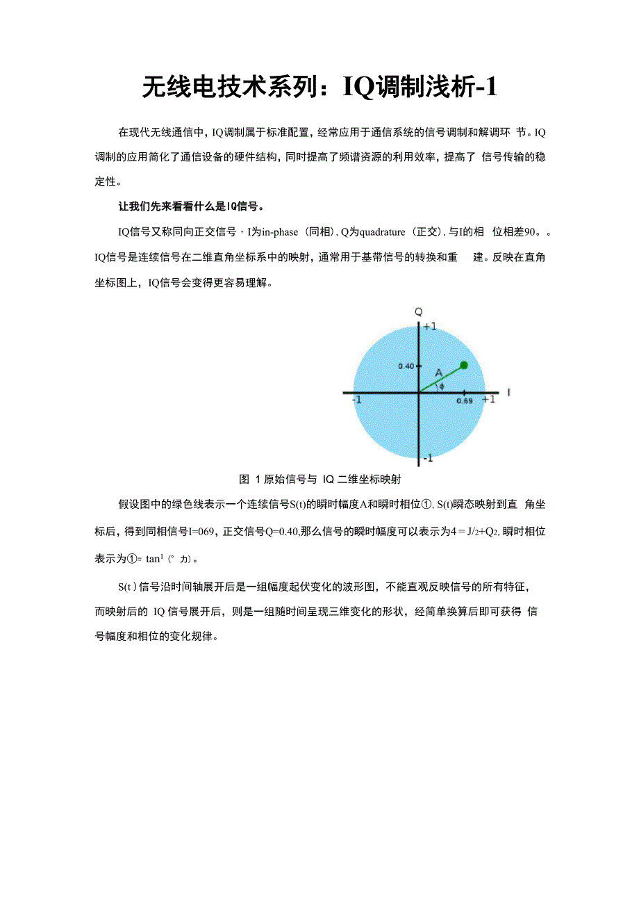 无线电技术系列：IQ调制浅析_第1页