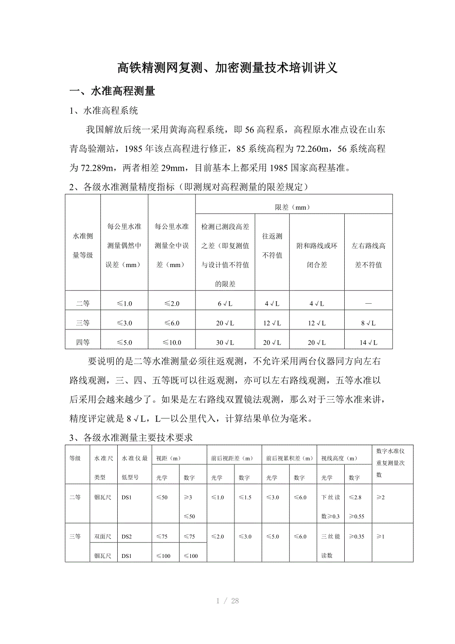高铁精测网测量培训讲义Word_第1页