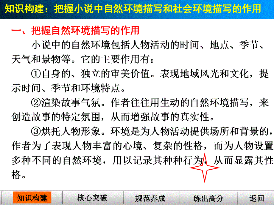 把握小说中自然环境描写和社会环境描写的作用练出高分知识构建_第3页