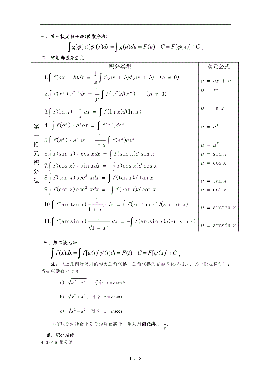 微积分下册主要知识点汇总_第1页