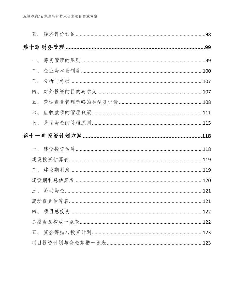 石家庄铝材技术研发项目实施方案（模板）_第5页