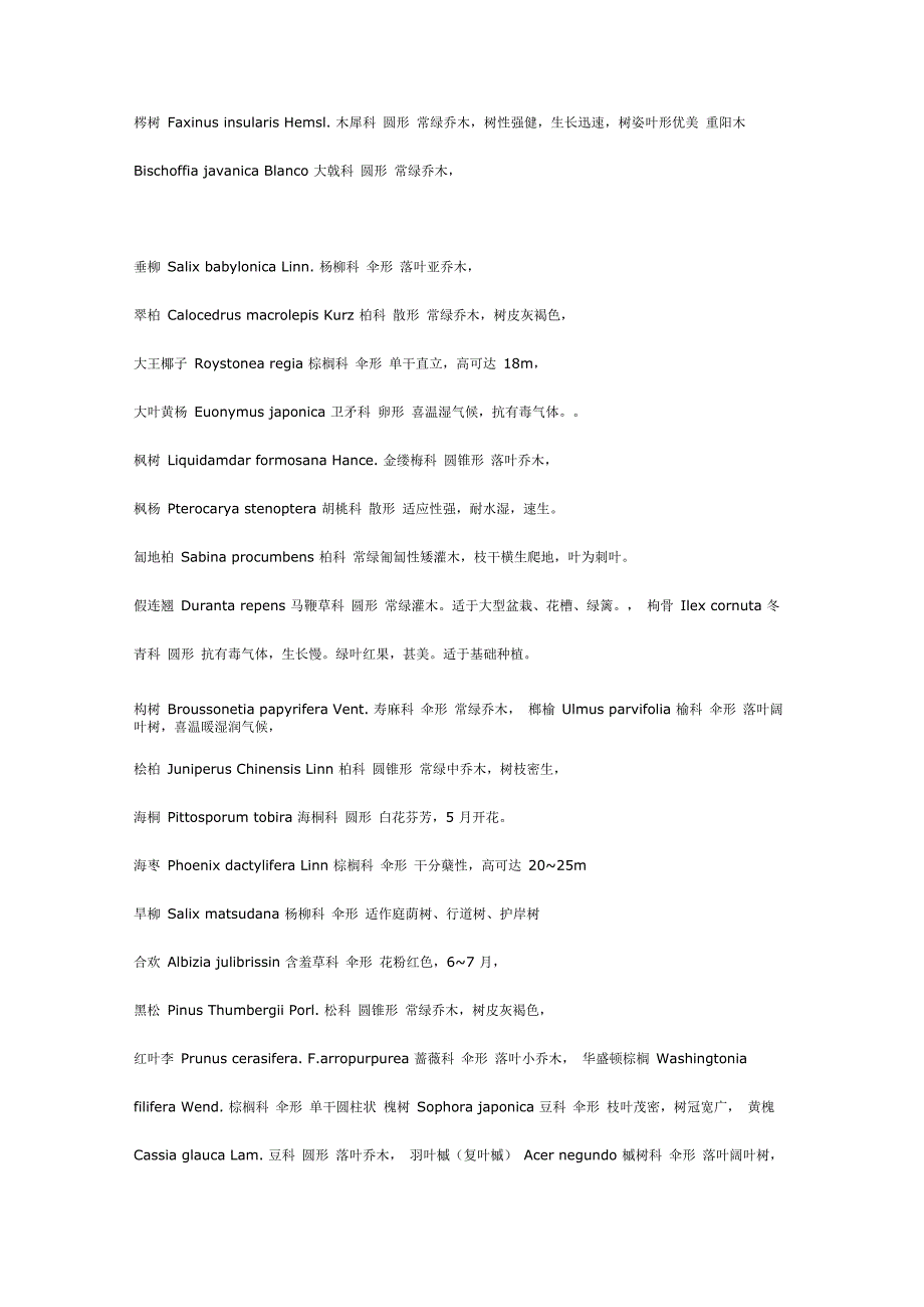 园林设计常用植物名称_第3页