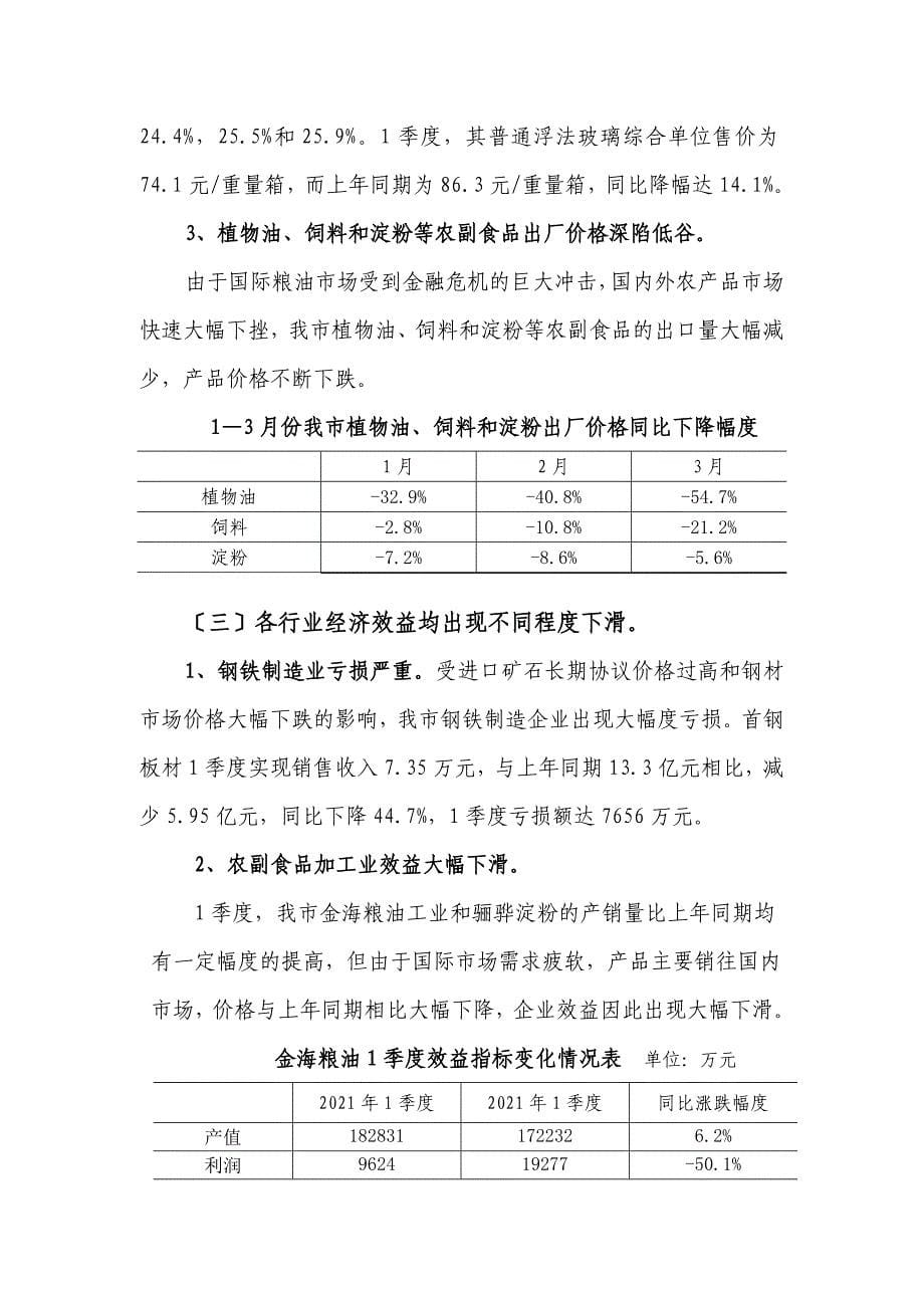 一季度秦皇岛市部分重点行业工业企业运营情况调研报告_第5页