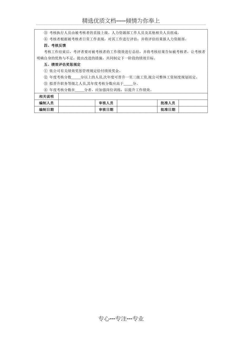 行政部绩效考核指标表_第5页