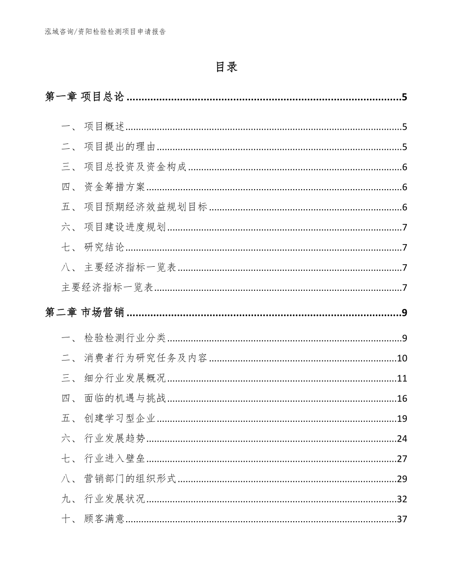 资阳检验检测项目申请报告参考模板_第1页