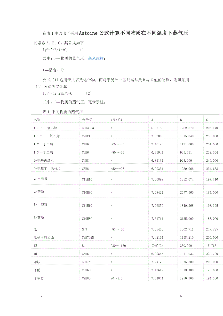 各种的物质饱和蒸汽压地算法_第1页