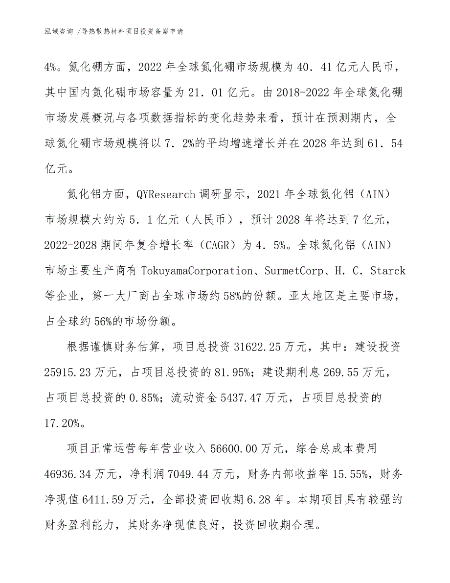 导热散热材料项目投资备案申请_模板范本_第2页