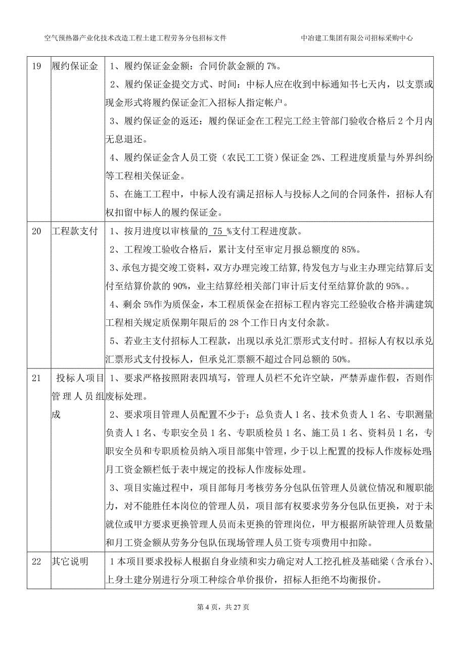 空气预热器产业化技术改造工程土建工程劳务招标文件_第5页