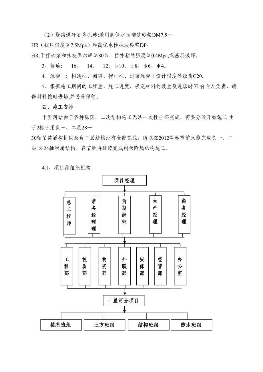 【施工方案】十里河站二次结构施工方案(DOC 16页)_第4页