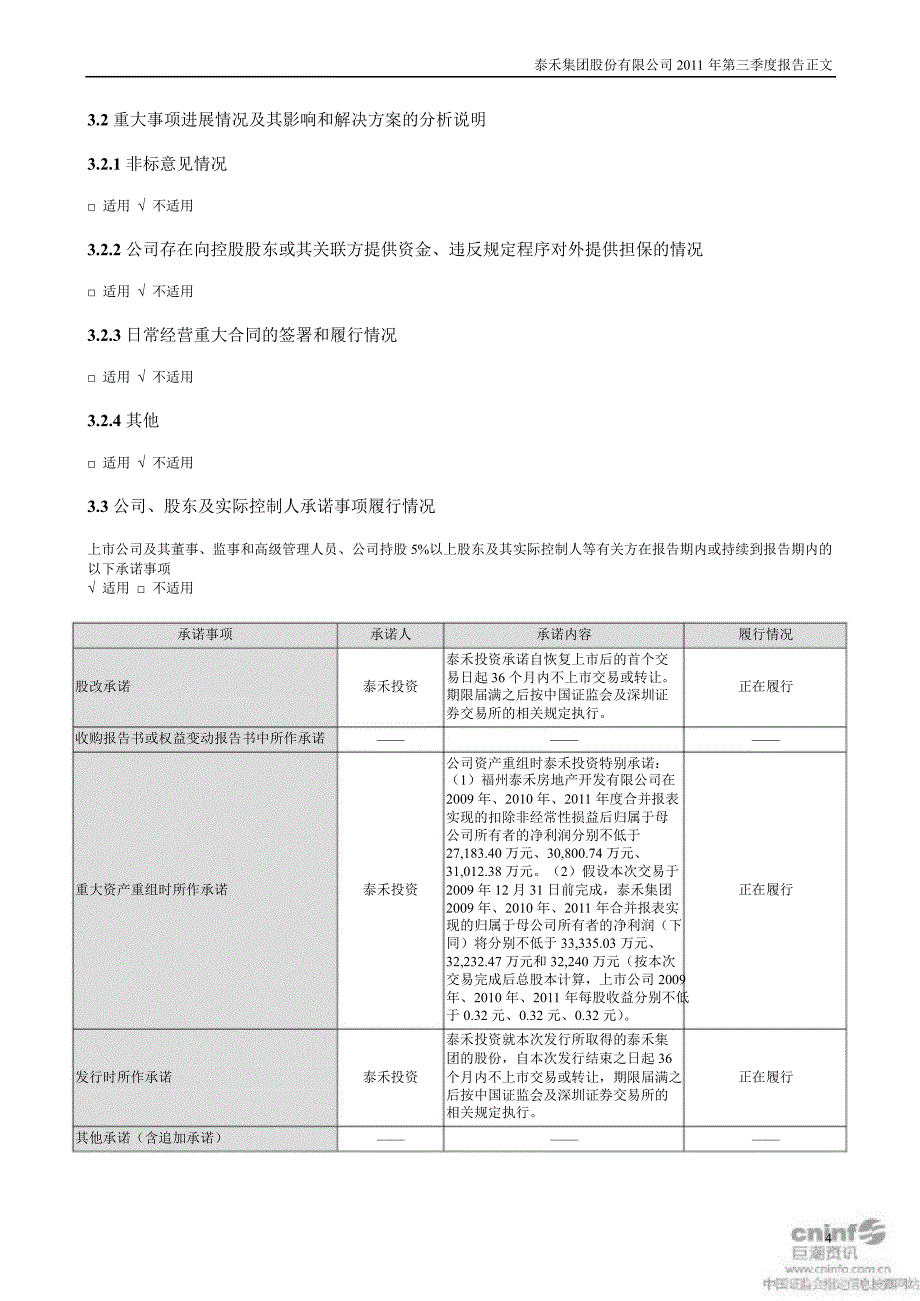 泰禾集团：第三季度报告正文_第4页