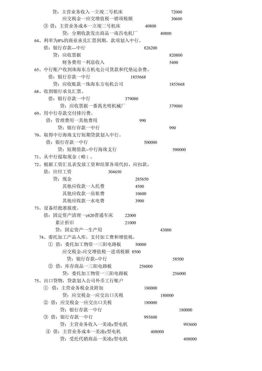 2012年最新会计模拟做账分录有用_第5页