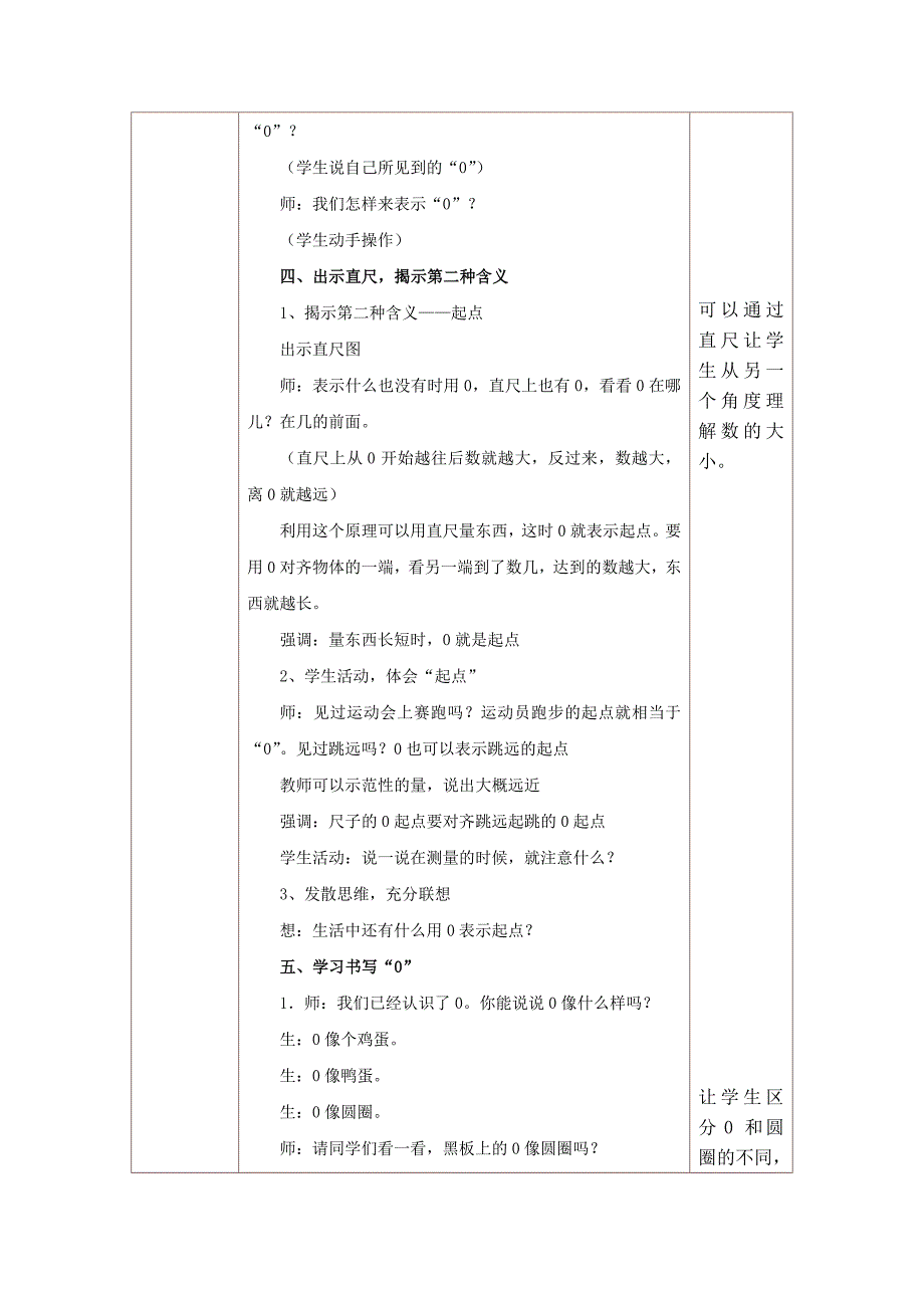 人教版一年级数学0的认识教案_第3页