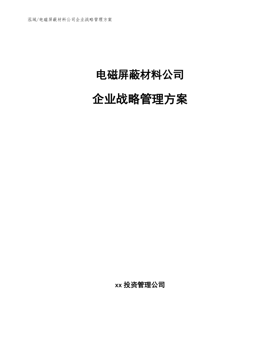 电磁屏蔽材料公司企业战略管理方案_第1页