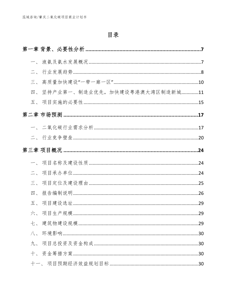 肇庆二氧化碳项目商业计划书【模板】_第1页