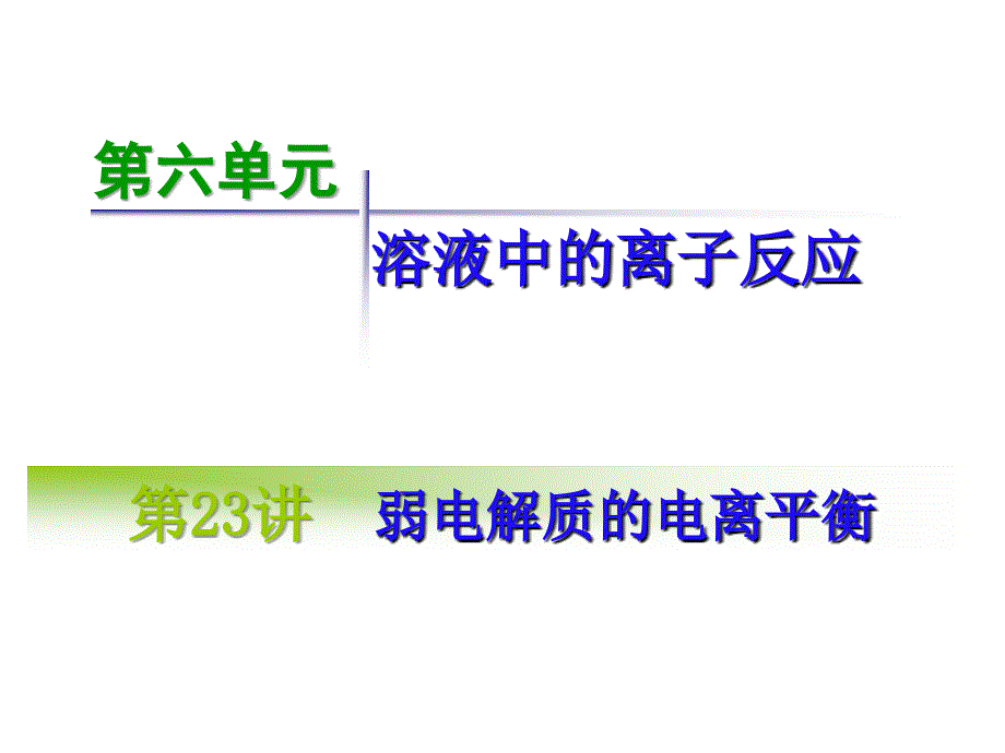 高三化学第一轮复习——弱电解质的电离平衡_第1页