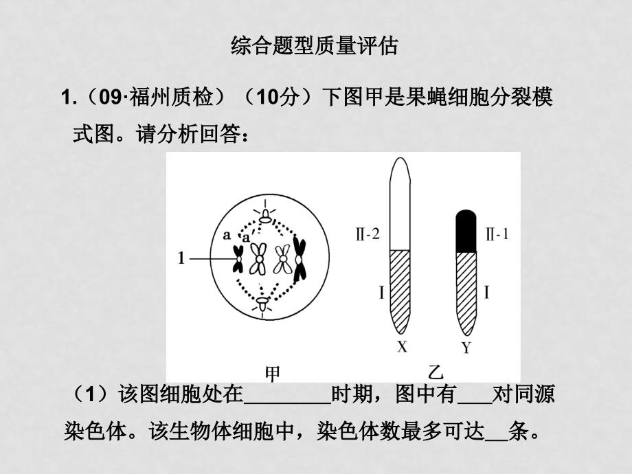 高三生物高考二轮专题复习课件：第二部分 题型突破综合题型质量评估新人教版_第1页