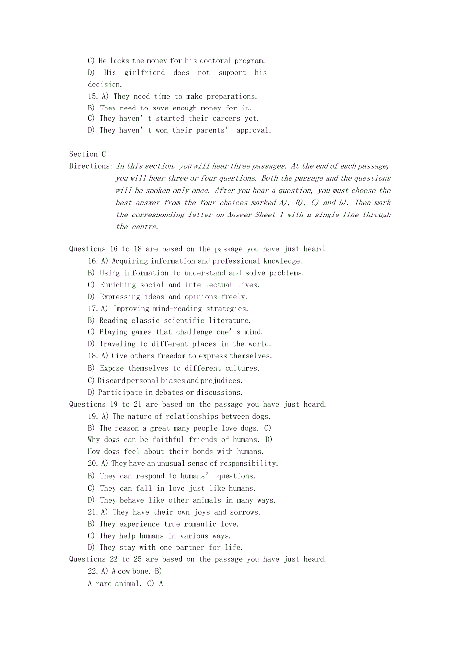 2019年12月英语四级真题及答案第二套_第3页