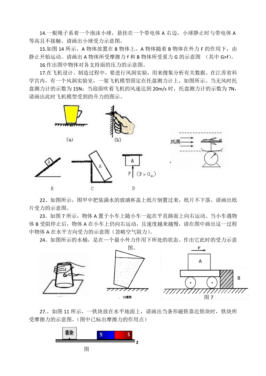 力学作图题专题训练_第2页