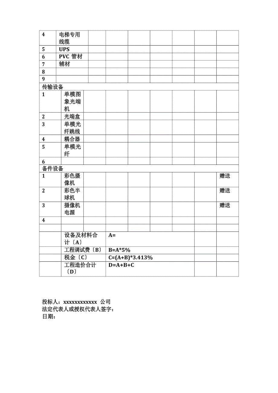 360度全景摄像机安防监控投标书_第5页