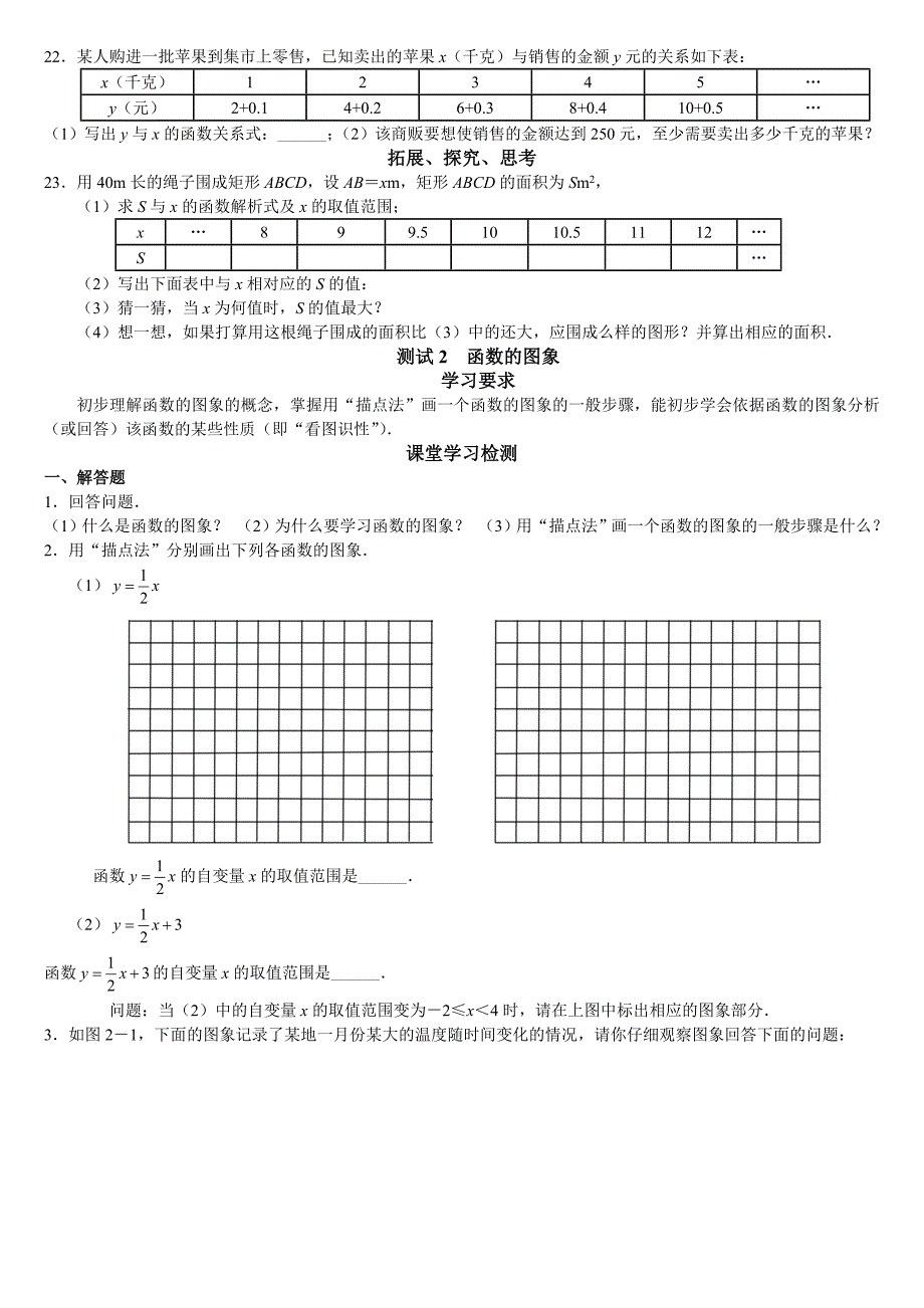 初二数学试题北京市西城区第十四章函数一次函数练习题_第2页