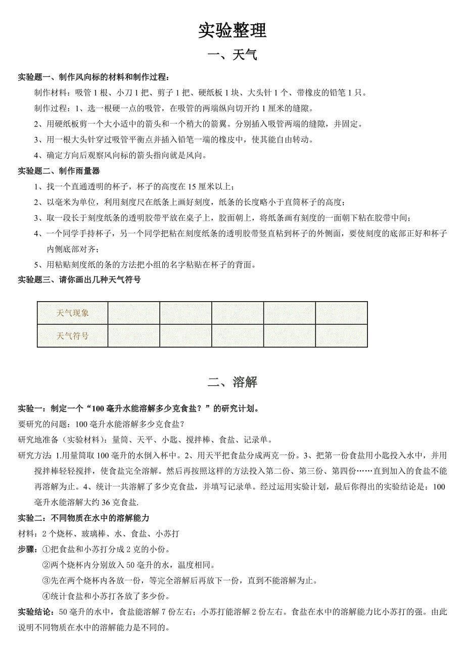 教科版科学四年级上册复习资料(全)；_第5页