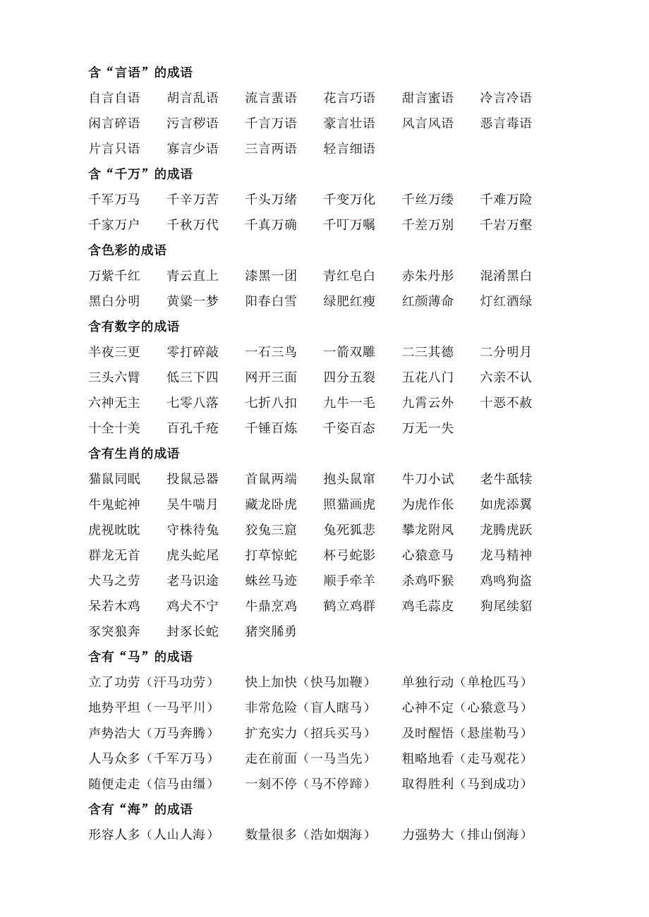 四年级成语归类_第2页