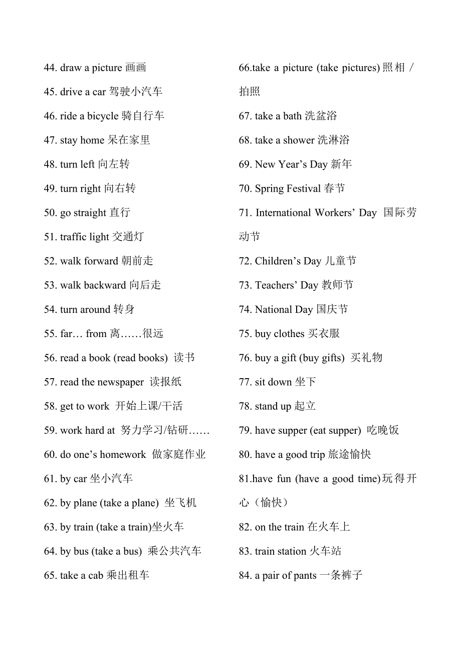 小学英语常用短语_第2页