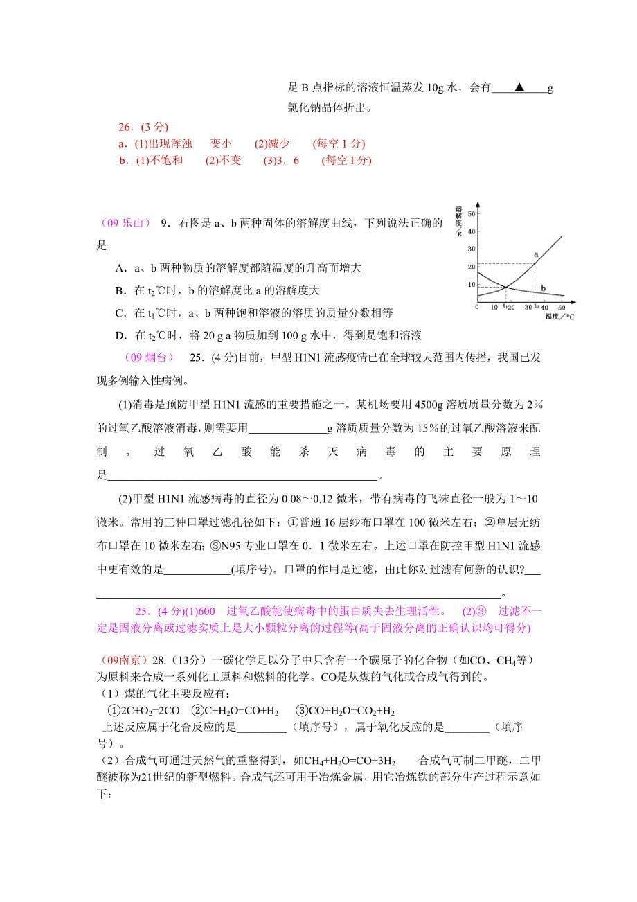 中考试题汇编之第九单元《溶液》_第5页