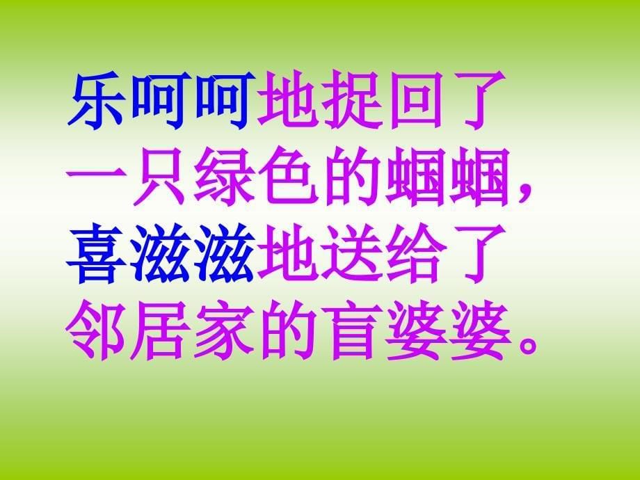 苏教版二年级上册送给盲婆婆的蝈蝈PT课件1_第5页