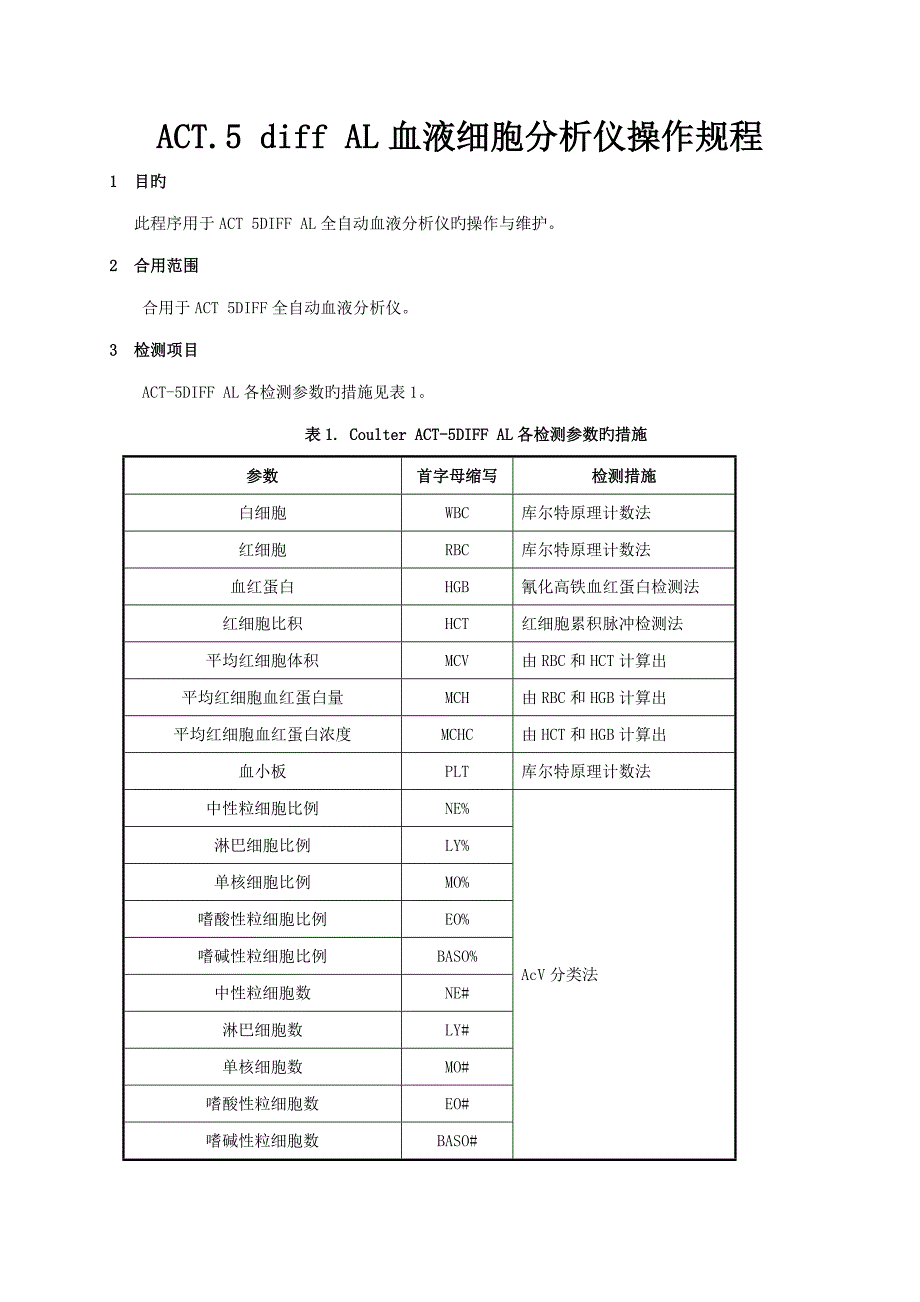 血液细胞分析仪操作规程_第1页