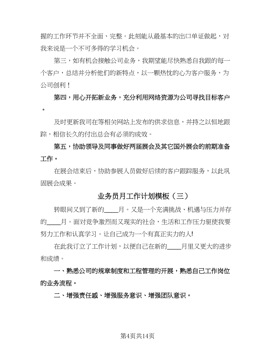 业务员月工作计划模板（七篇）.doc_第4页