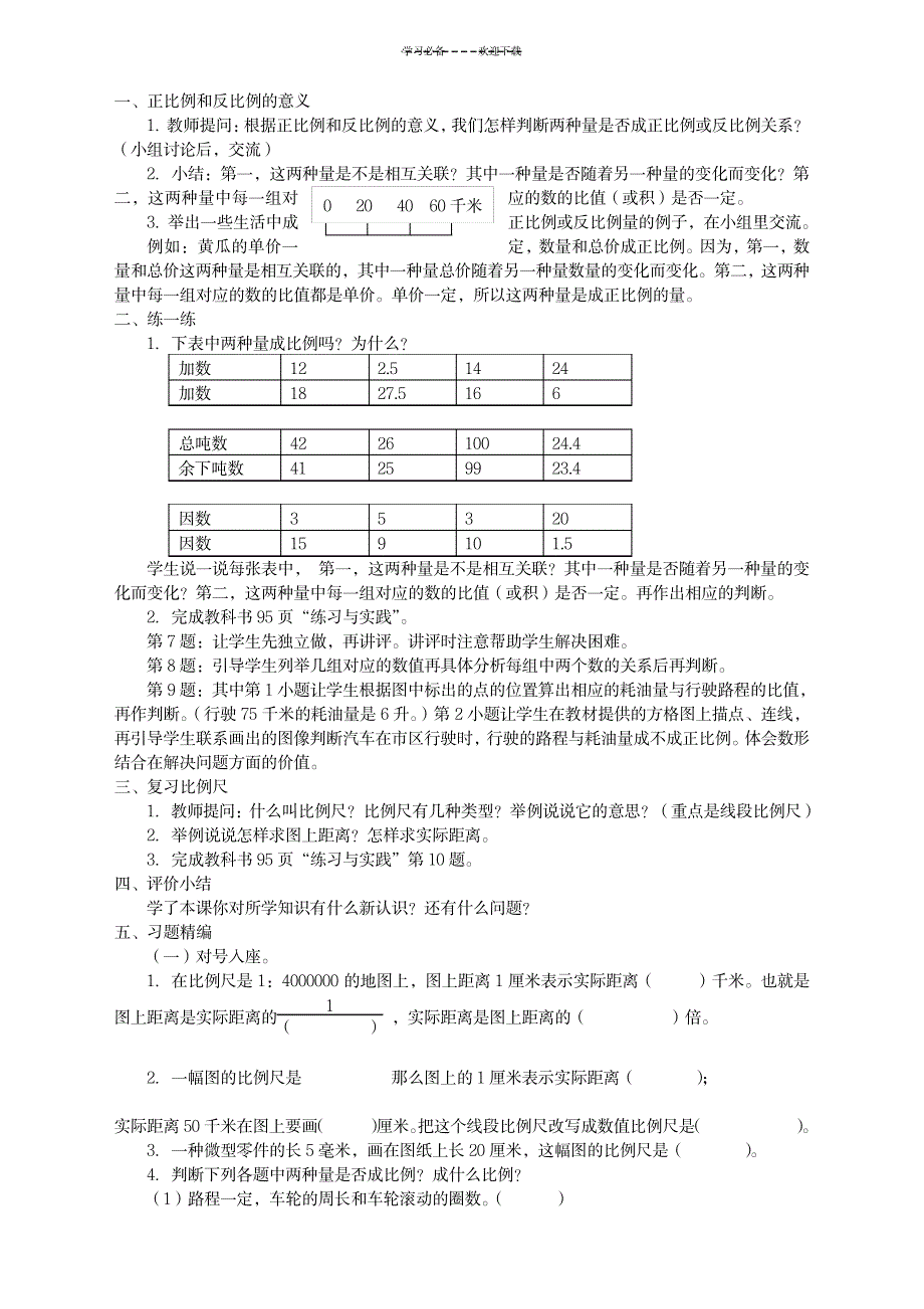 2023年苏教版六年级数学下册精品讲义-正比例和反比例二_第2页