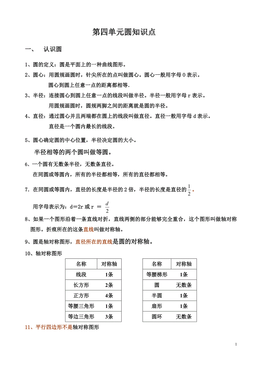 (word完整版)六年级数学上册圆知识点.doc_第1页