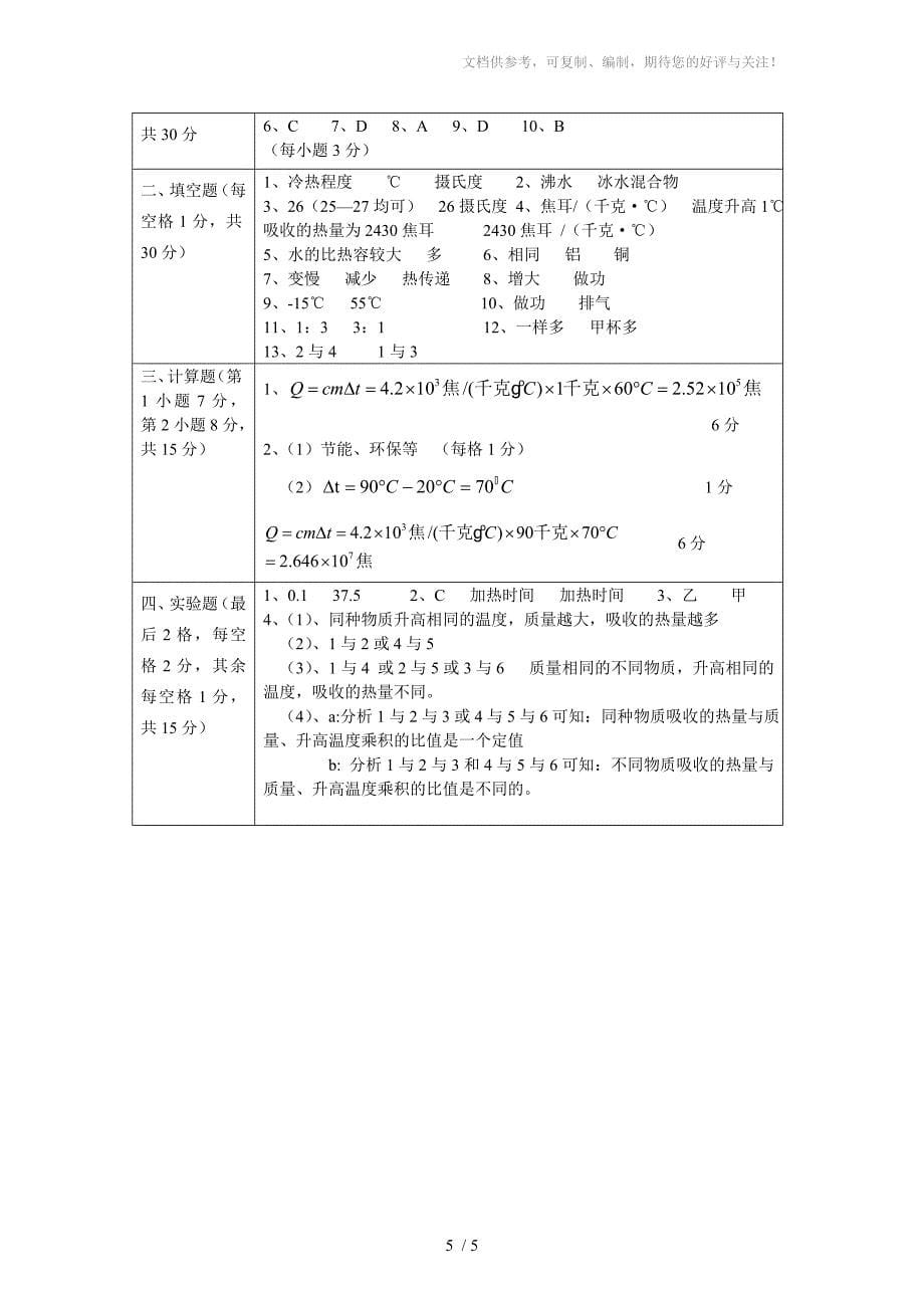 初二物理热与能试题_第5页