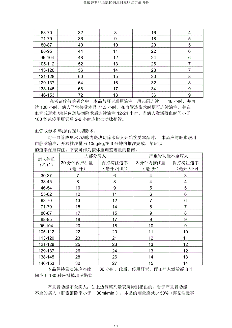 盐酸替罗非班氯化钠注射液欣维宁说明书.docx_第2页