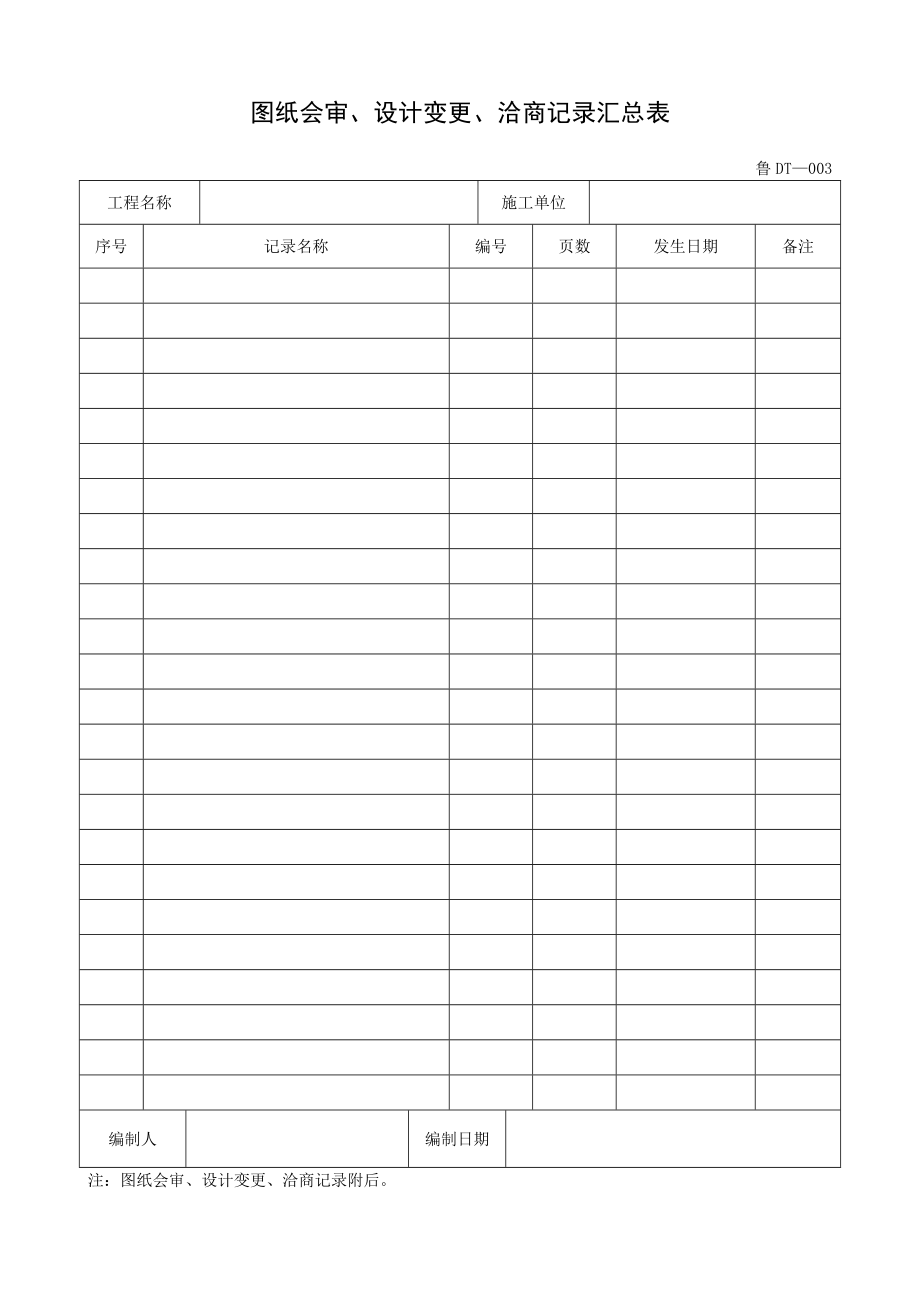 （山东）电梯工程施工验收资料表格汇编（鲁DT001—051）_第5页