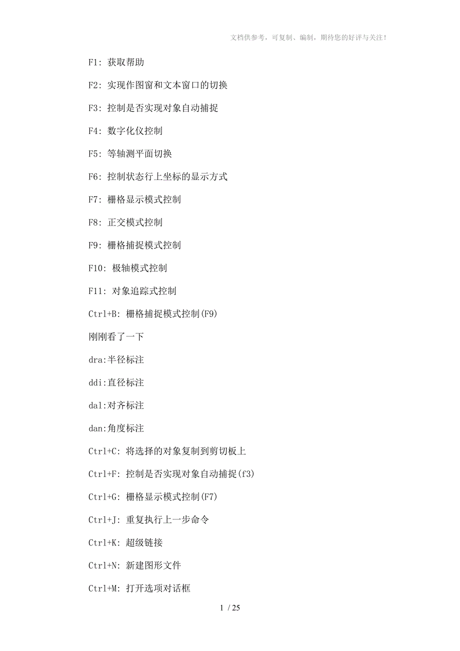 CAD及3dmax常用快捷键_第1页