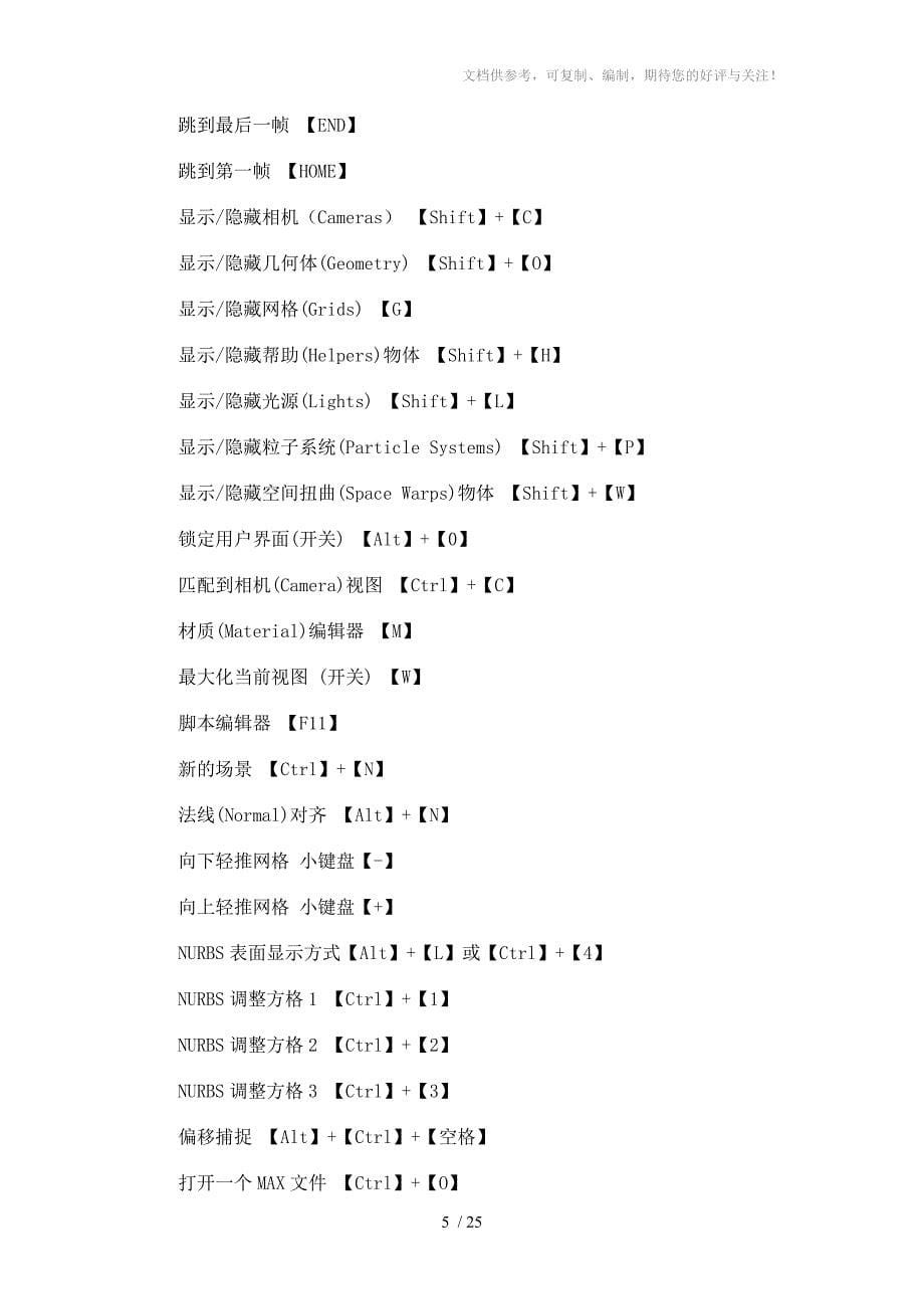 CAD及3dmax常用快捷键_第5页