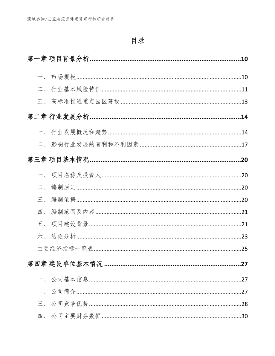 三亚液压元件项目可行性研究报告（模板）_第2页