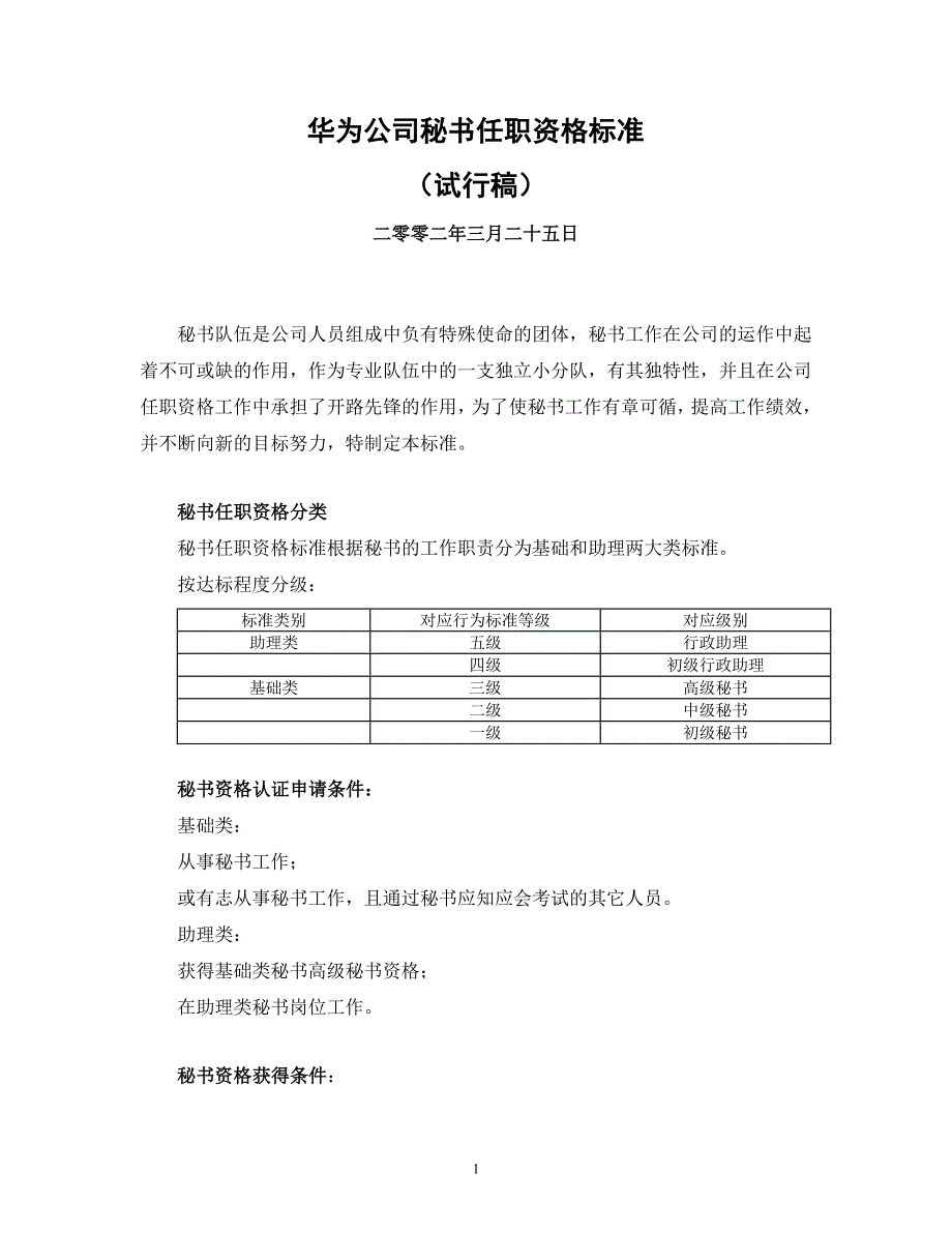 华为公司秘书任职标准新增2_第1页